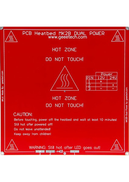 MK2B Heatbed, Isıtıcı tabla 12/24Volt