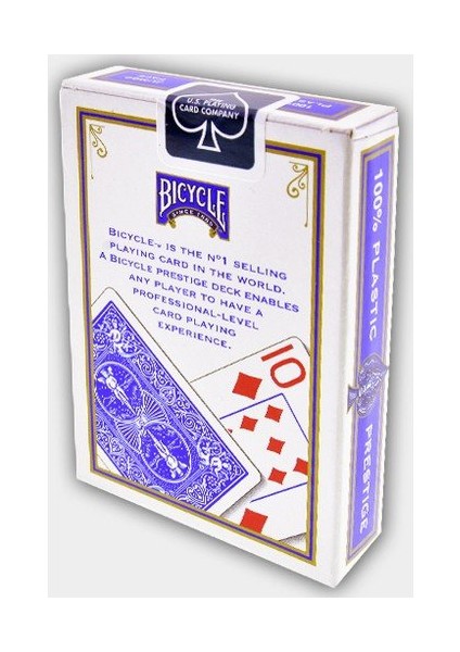 Bilardoavm Bicycle Prestige Plastik Poker İskambil Oyun Kağıdı (Bicycle Oyun Kartı Mavi)