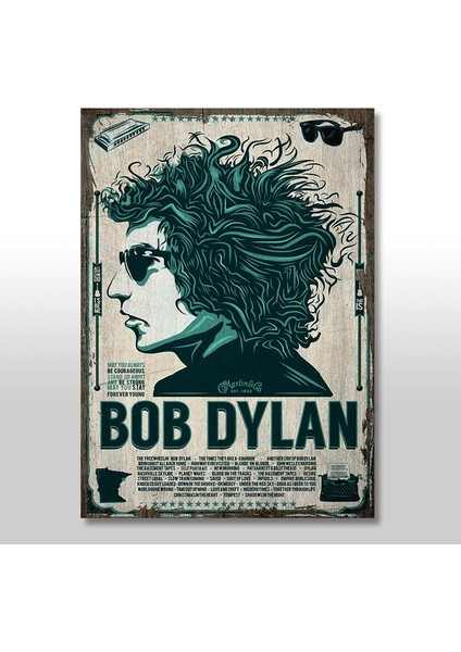 Ahşap Tablo Bob Dylan Afiş 25x35 Cm