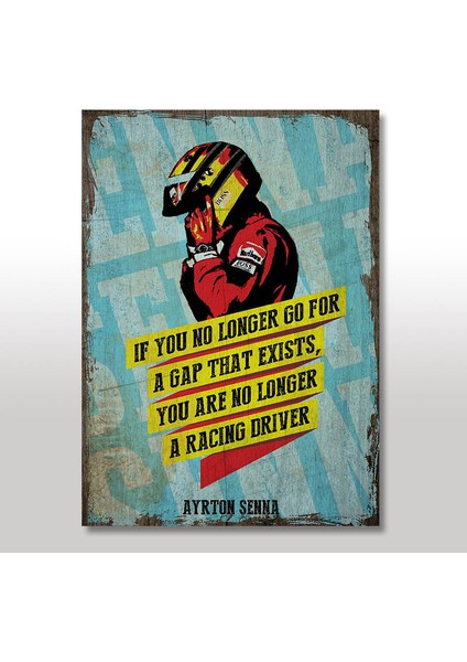 Ahşap Tablo Ayrton Senna 25x35 Cm