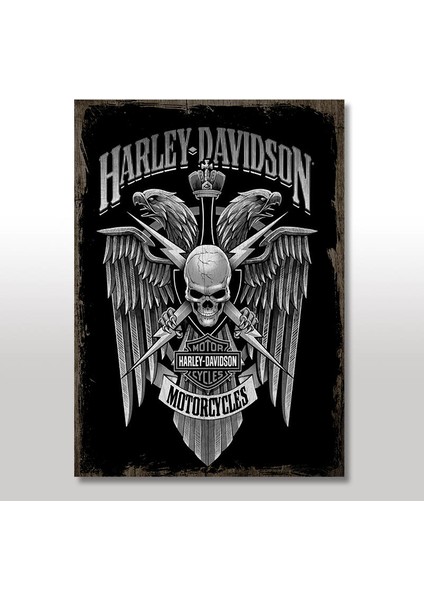 Ahşap Tablo Harley Davidson 25x35 Cm