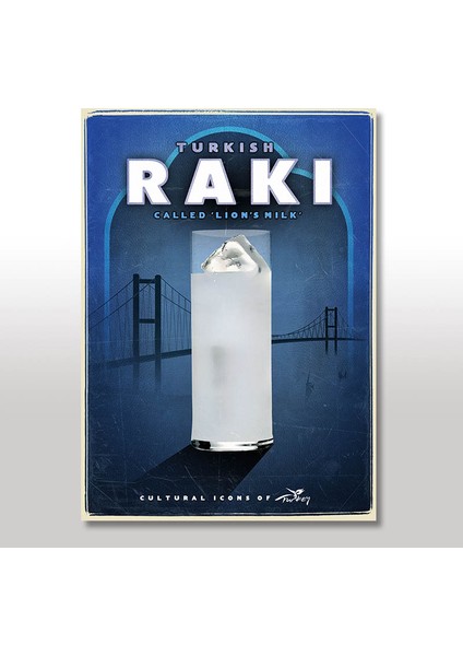 Ahşap Tablo Turkish Rakı 25x35 Cm