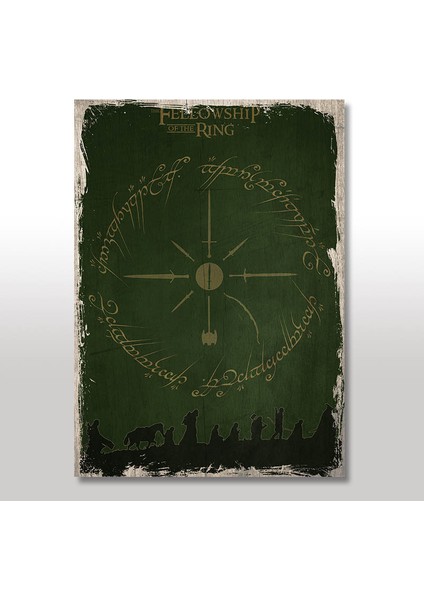 Ahşap Tablo The Lord of the Rings Eskitme 35x50 Cm