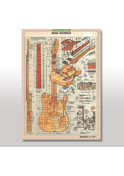 Ahşap Tablo Gitar Kasası 35x50 Cm