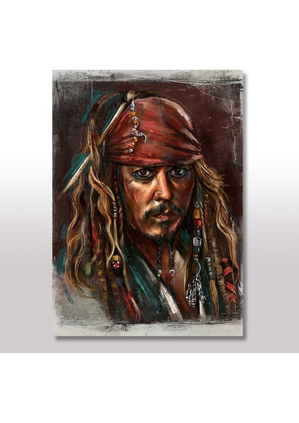 Ahşap Tablo Kaptan Jack Sparrow 25x35 Cm