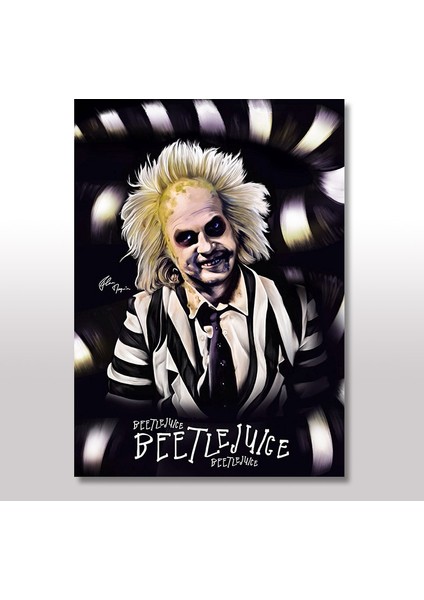 Tablomega Ahşap Tablo Beetle Juice Beter Böcek 35x50 Cm