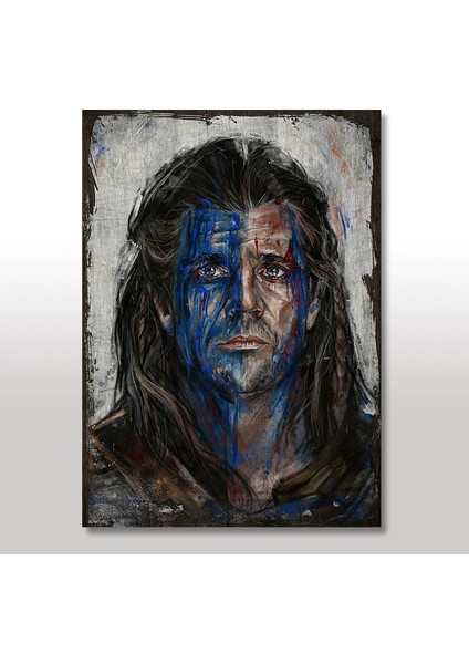 Ahşap Tablo Cesur Yürek (Braveheart) Mel Gibson 35x50 Cm