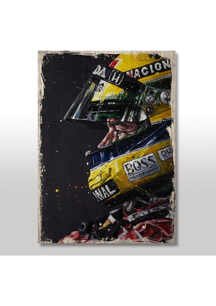 Ahşap Tablo Ayrton Senna 25x35 Cm