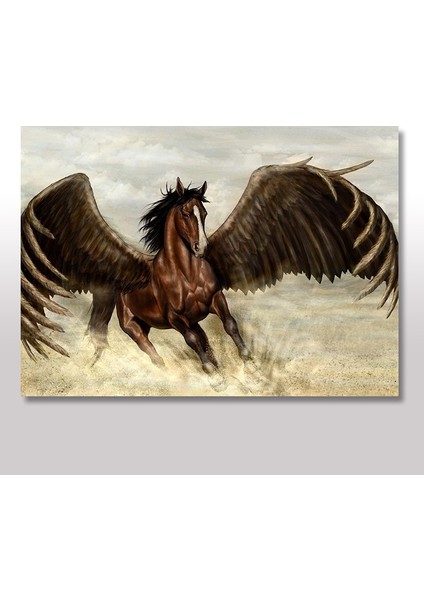 Ahşap Tablo Pegasus Kanatlı At 25x35 Cm
