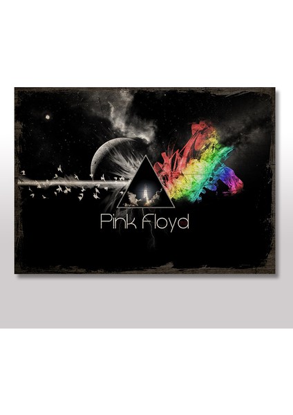 Ahşap Tablo Pink Floyd Logo 25x35 Cm