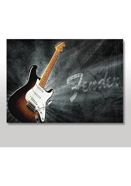 Ahşap Tablo Fender Guitar 25x35 Cm