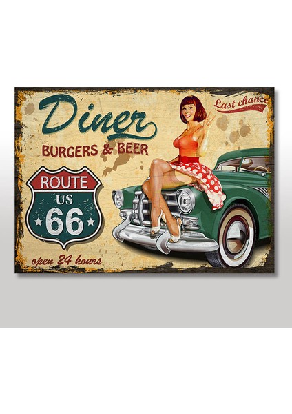 Ahşap Tablo Retro Afiş 25x35 Cm