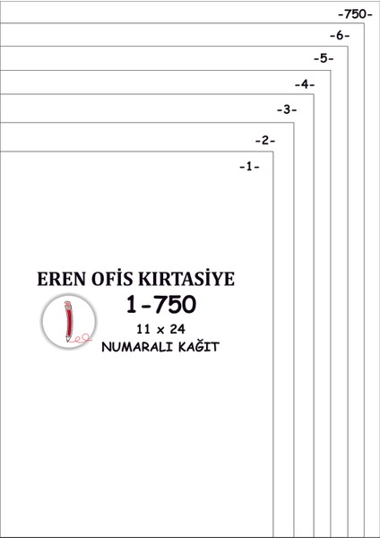 A4 Numaralı Kağıt 1-750 / 80 Gr