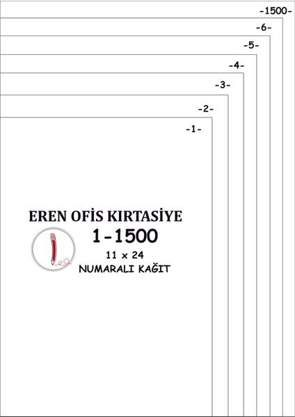 A4 Numaralı Kağıt 1-1500 / 80 Gr