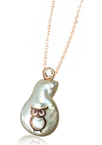 Orjinal İnci Tasarım Baykuş Kolye