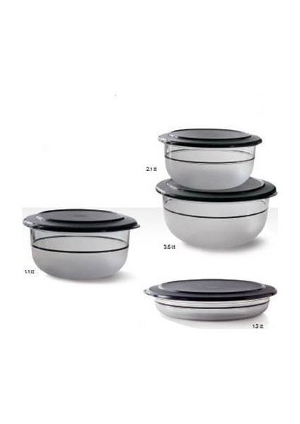 Kristalin Set 4'Lü ( Saklama Kabı ) Hasgül