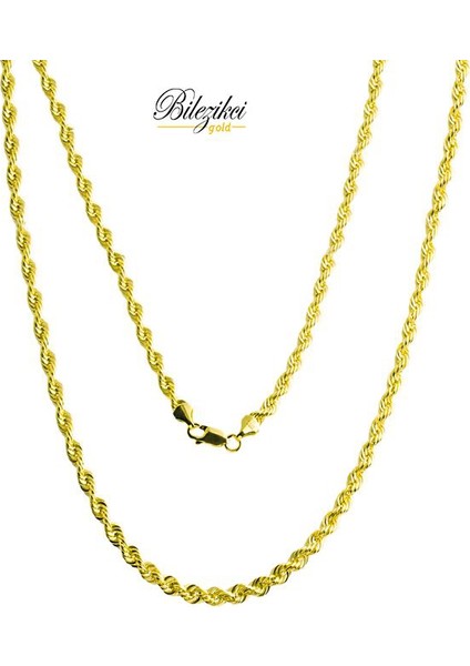 İnce 14 Ayar Burmalı Halat Altın Zincir modelleri