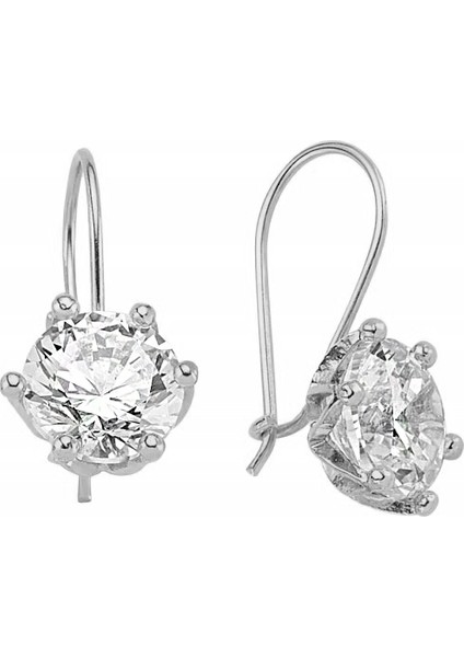 Tektaş 14 Ayar Beyaz Altın Sarkaç Küpe