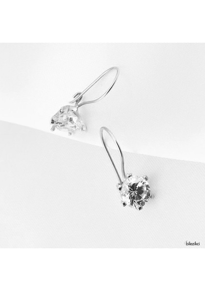 Tektaş 14 Ayar Beyaz Altın Sarkaç Küpe modelleri