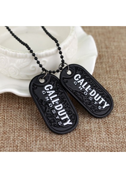 Men Call Of Duty Ghosts Siyah Erkek Kolye Asker Künye Oyun Aksesuarı fiyatları