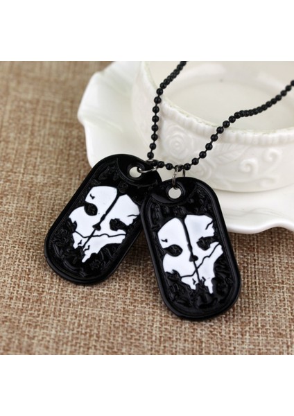 Men Call Of Duty Ghosts Siyah Erkek Kolye Asker Künye Oyun Aksesuarı modelleri