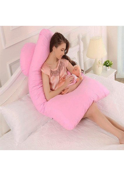 5 Bölge Destekli Hamile/Emzirme Yastığı - Pembe