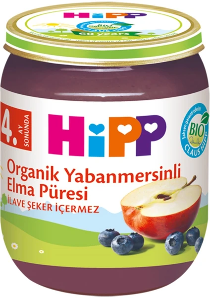 HiPP Organik Yabanmersinli Elma Püresi 125 gr.