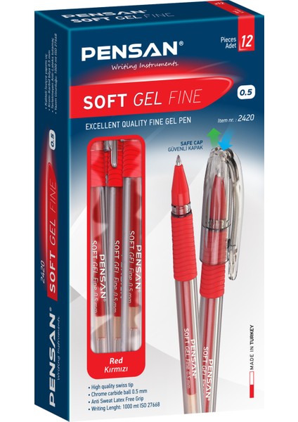 Soft Gel Fıne Tükenmez Kalem Siyah 0.5Mm 12Li Kutu