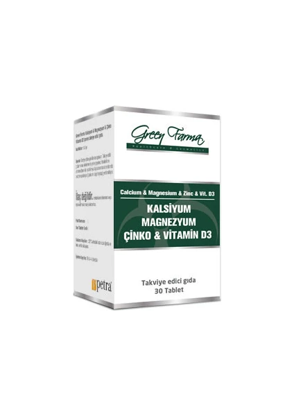 Green Farma Kalsiyum mg Zn Vit D 30 Tablet