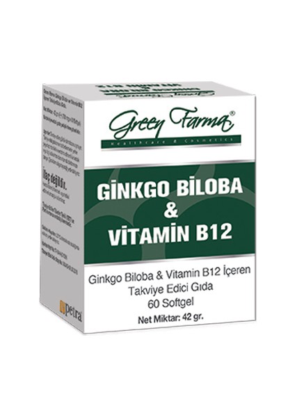 Ginkgo Biloba + Vit B12 60 Kapsül