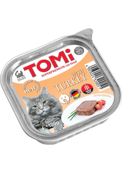 Alüminyum Paket Hindi Etli Kedi Konserve 100 Gr