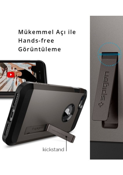 Apple iPhone 8 - iPhone 7 Kılıf Tough Armor 2 Gunmetal - 054CS22214