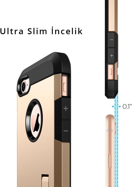 Apple iPhone 8 - iPhone 7 Kılıf Tough Armor 2 Champagne Gold - 054CS22218 modelleri
