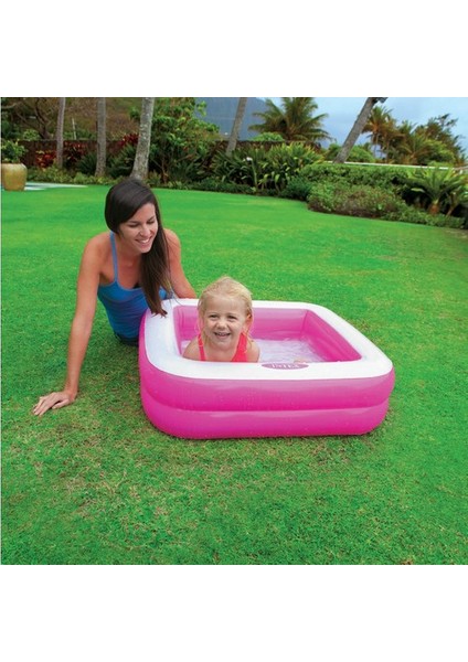 Mini Kare Havuz 85X85X23 - Pembe