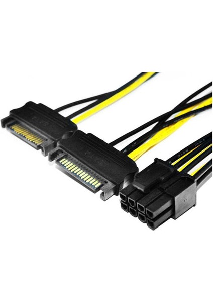 Platoon Vga Power Kablo 2X Sata To 8 Pin (6+2 ) Pcı-Ex Dönüştürücü Güç Kablosu