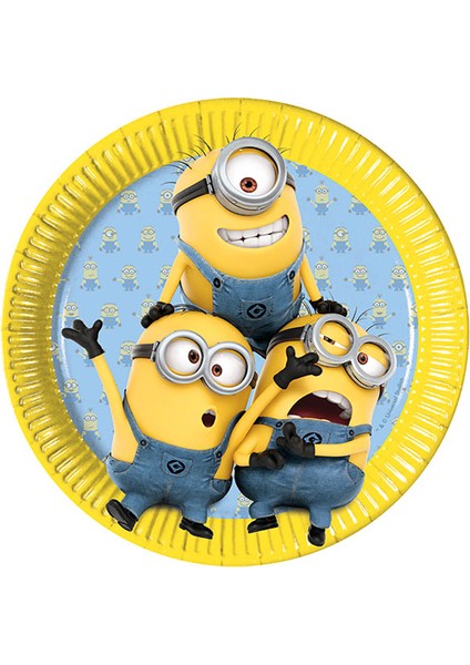 PartiBulutu Minion Karton Tabak 23 cm 8'li