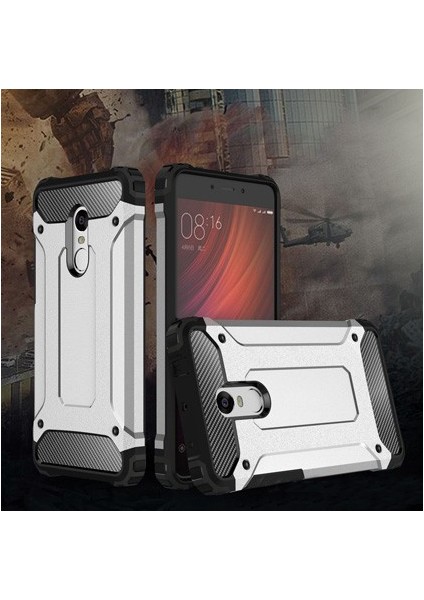 Xiaomi Redmi Note 4X Rugged Armor Kılıf Kırmızı