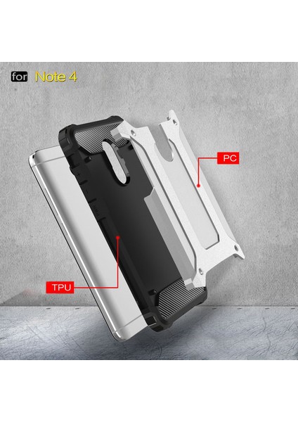 Xiaomi Redmi Note 4X Rugged Armor Kılıf Kırmızı