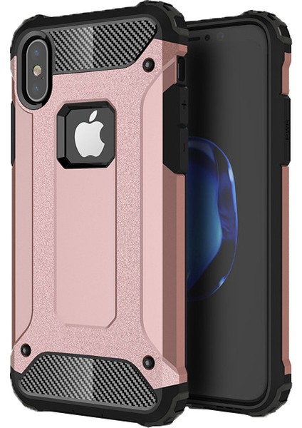 Apple iPhone X Rugged Armor Kılıf Rose Gold