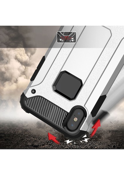 Apple iPhone X Rugged Armor Kılıf Gümüş fiyatları