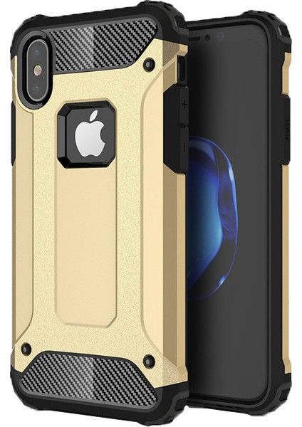 Apple iPhone X Rugged Armor Kılıf Gold