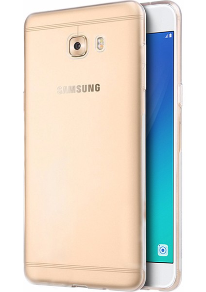 Samsung Galaxy C7 Pro Transparent Soft Kılıf Beyaz