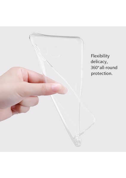 Samsung Galaxy C7 Pro Transparent Soft Kılıf Beyaz