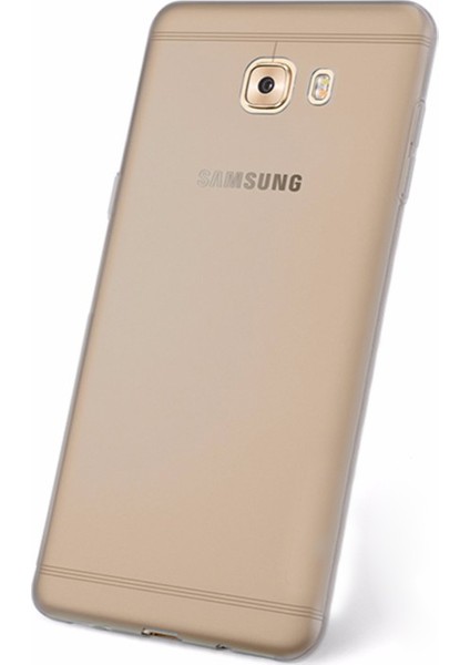 Samsung Galaxy C7 Pro Transparent Soft Kılıf Beyaz