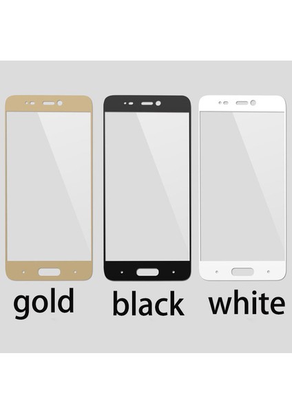 Xiaomi Mi5 Tam Kaplayan Temperli Cam Ekran Koruyucu Siyah