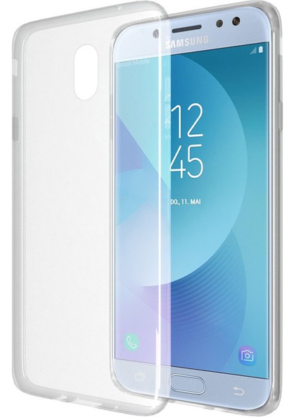 Samsung Galaxy J7 Pro Transparent Soft Kılıf Beyaz