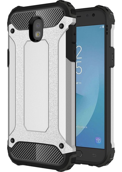 Samsung Galaxy J5 Pro Rugged Armor Kılıf Gümüş