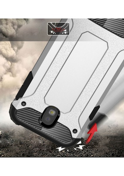 Samsung Galaxy J5 Pro Rugged Armor Kılıf Gümüş