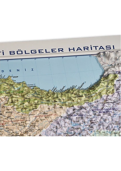 35X50 Kabartma Türkiye Bölgeler Haritası