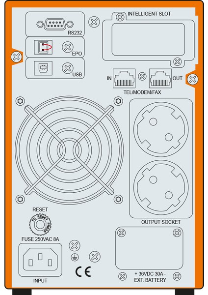 MAKELSAN P.PACK PLUS ONLINE(900W) 1KVA 4/8 Dak.(2x12v 7AH Akü)UPS